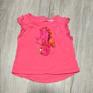 4/$30 Place Pink Kids Shirt with Seahorse Design 3-6M